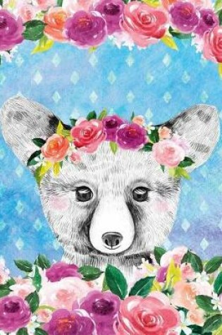 Cover of Big Fat Bullet Style Journal Cute Baby Bear In Flowers