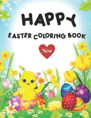 Book cover for New Happy Easter Coloring Book.