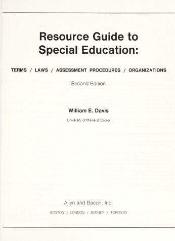 Book cover for Resource Guide to Special Education