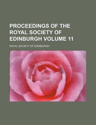 Book cover for Proceedings of the Royal Society of Edinburgh Volume 11