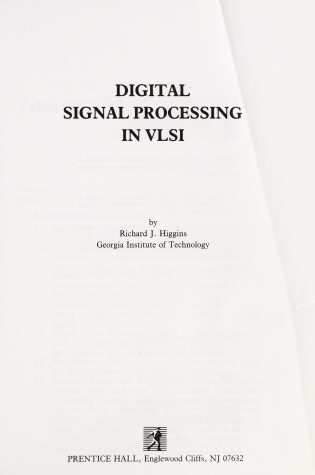 Cover of Digital Signal Processing in Very Large Scale Integration