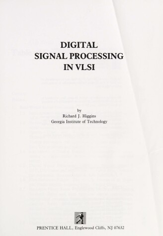 Book cover for Digital Signal Processing in Very Large Scale Integration