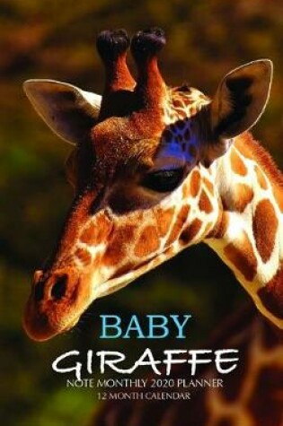 Cover of Baby Giraffe Note Monthly 2020 Planner 12 Month Calendar