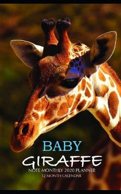 Book cover for Baby Giraffe Note Monthly 2020 Planner 12 Month Calendar