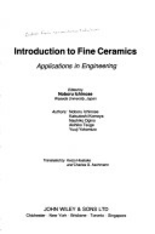 Cover of Introduction to Fine Ceramics