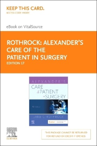 Cover of Alexander's Care of the Patient in Surgery - Elsevier eBook on Vitalsource (Retail Access Card)