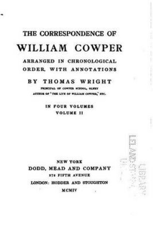 Cover of The correspondence of William Cowper arranged in chronological order