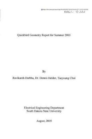 Cover of Quickbird Geometry Report for Summer 2003