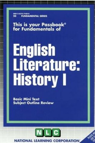 Cover of ENGLISH LITERATURE: HISTORY I