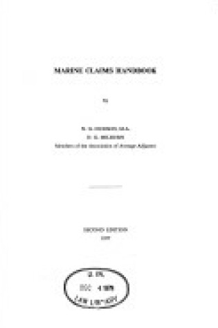 Cover of Marine Claims Handbook