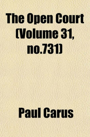 Cover of The Open Court (Volume 31, No.731)