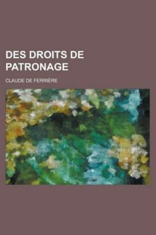 Cover of Des Droits de Patronage