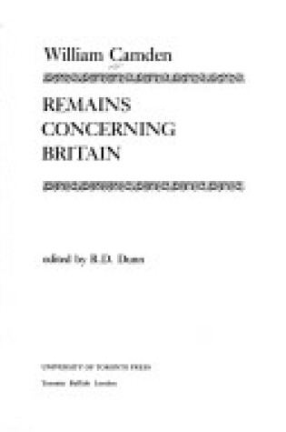 Cover of Remains Concerning Britain