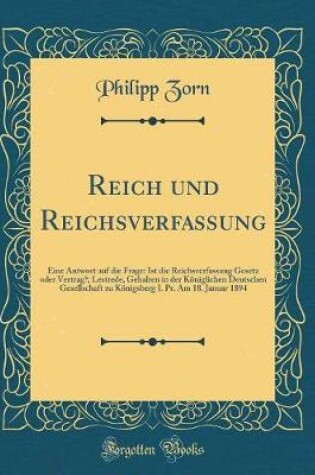 Cover of Reich Und Reichsverfassung