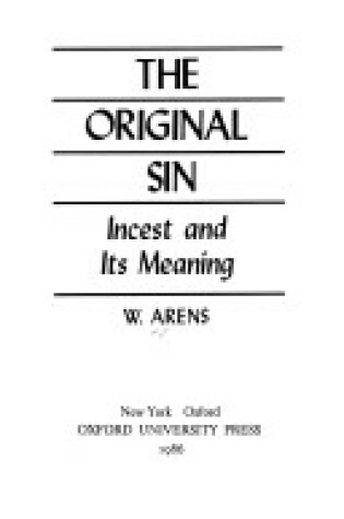 Cover of The Original Sin