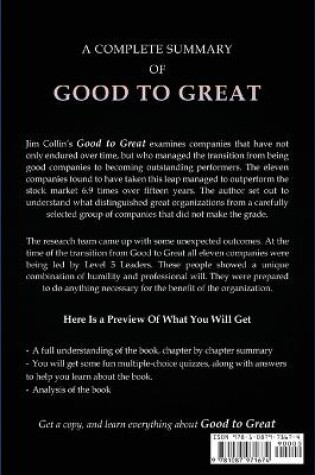 Cover of Summary of Good to Great