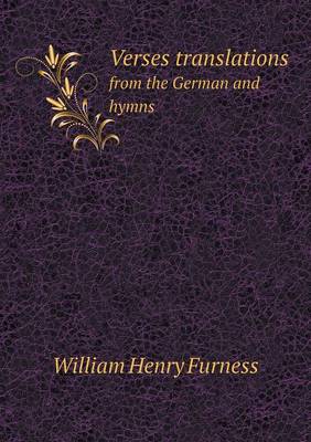 Book cover for Verses translations from the German and hymns