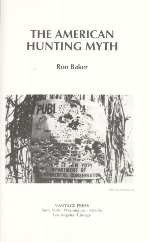 Book cover for The American Hunting Myth