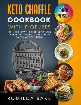 Book cover for Keto Chaffle Cookbook with pictures