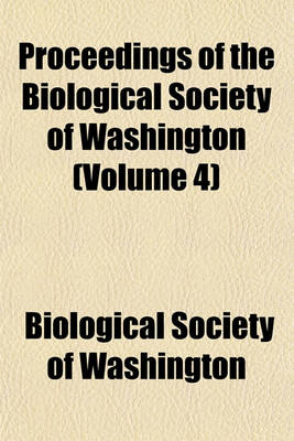 Book cover for Proceedings of the Biological Society of Washington Volume 3