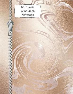 Book cover for Gold Swirl Wide Ruled Notebook