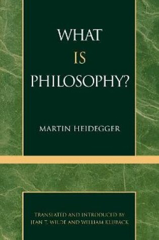 Cover of What is Philosophy?