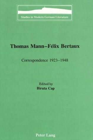 Cover of Thomas Mann - Felix Bertaux