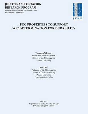 Book cover for Pcc Properties to Support W/C Determination for Durability