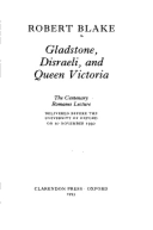 Cover of Gladstone, Disraeli and Queen Victoria