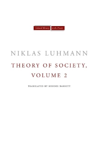 Cover of Theory of Society, Volume 2