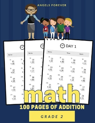 Book cover for Math 100 Pages of Addition Grade 2