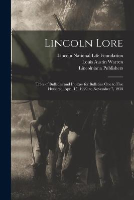 Book cover for Lincoln Lore