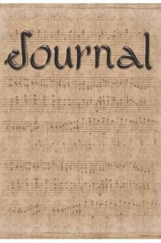 Cover of Antique Music Score Oversized 8.5x11, 150 Page Lined Blank Journal Notebook