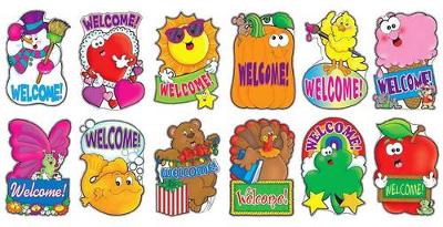 Book cover for 12 Welcome Signs Bulletin Board