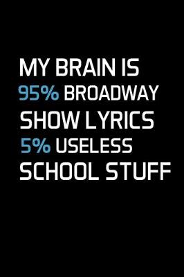 Book cover for My Brain Is 95% Broadway Show Lyrics 5% Useless School Stuff