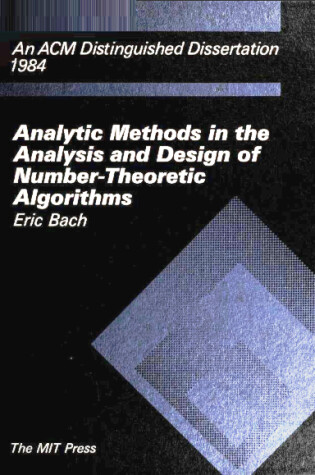 Cover of Analytic Methods in the Analysis and Design of Number Theoretic Algorithms