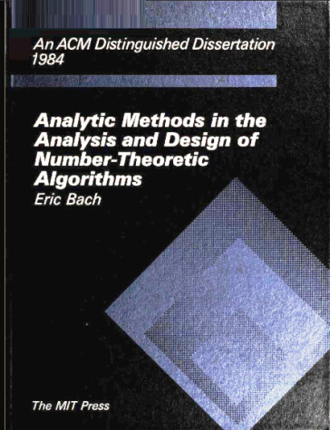 Book cover for Analytic Methods in the Analysis and Design of Number Theoretic Algorithms