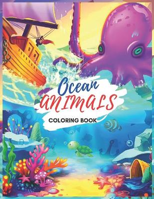 Book cover for Ocean Animals Coloring Book