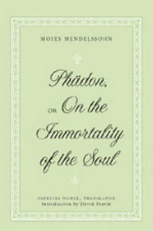 Cover of Phaedon, or On the Immortality of the Soul