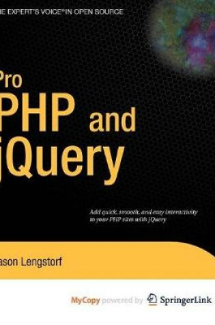 Cover of Pro PHP and Jquery