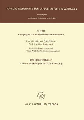 Book cover for Das Regelverhalten Schaltender Regler Mit Reuckfeuhrung