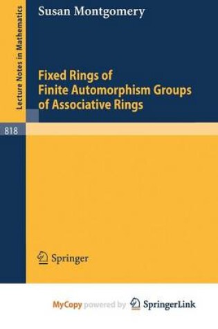 Cover of Fixed Rings of Finite Automorphism Groups of Associative Rings