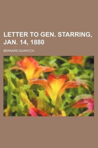 Cover of Letter to Gen. Starring, Jan. 14, 1880