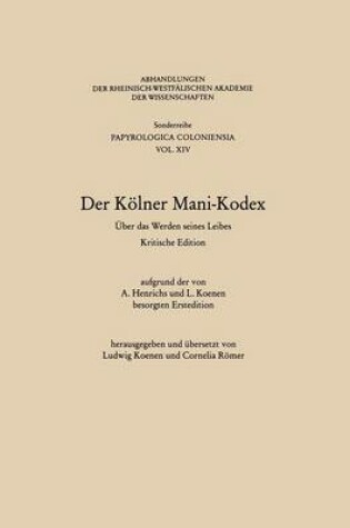 Cover of Der Koelner Mani-Kodex