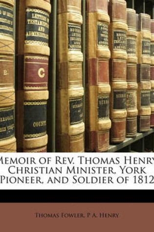 Cover of Memoir of REV. Thomas Henry