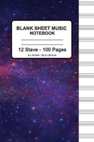 Cover of Blank Sheet Music Notebook - Space Galaxy