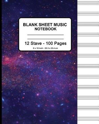 Book cover for Blank Sheet Music Notebook - Space Galaxy