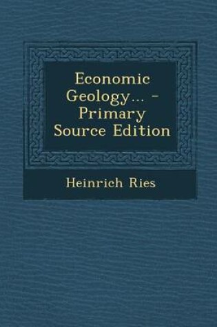 Cover of Economic Geology... - Primary Source Edition