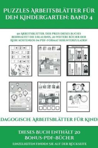 Cover of Pädagogische Arbeitsblätter für Kinder (Puzzles Arbeitsblätter für den Kindergarten