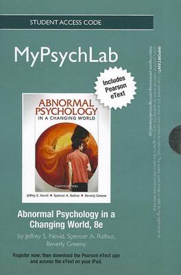 Book cover for NEW MyLab Psychology  with Pearson eText -- Standalone Access Card -- for Abnormal Psychology